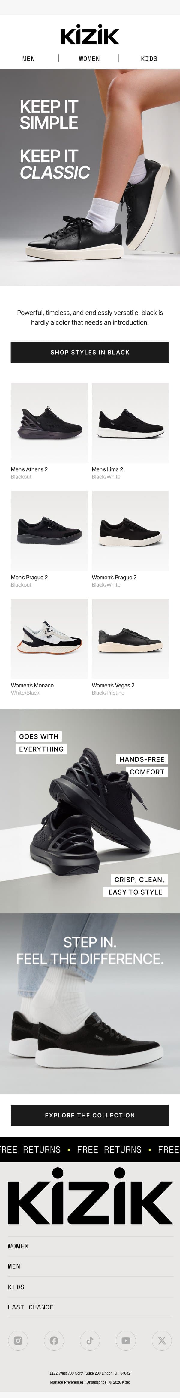 🖤 Your favorite styles in black email from Kizik screenshot