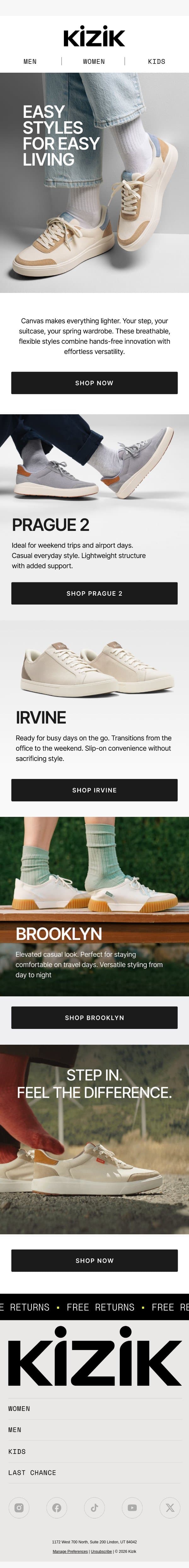 Lighter Steps Start Here 👟 email from Kizik screenshot