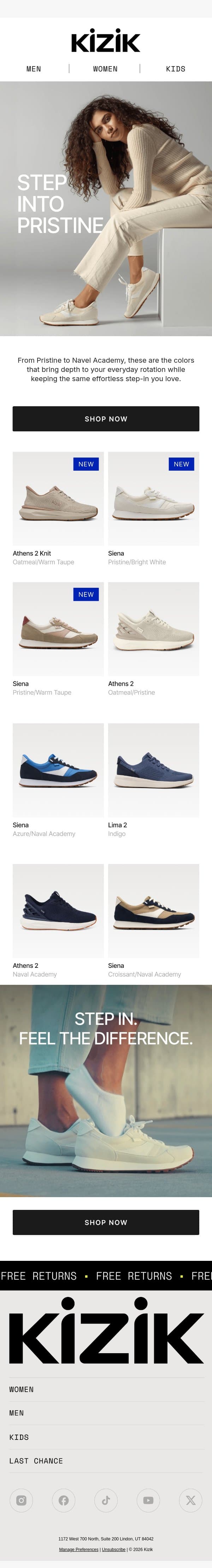 Our Newest Colors You'll Reach for Again and Again email from Kizik screenshot