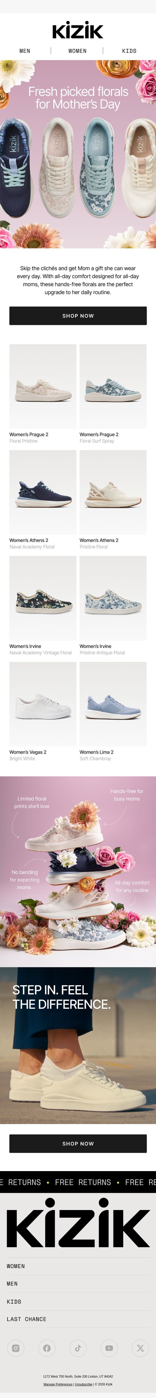 👟 🌹 A gift mom can wear every day email from Kizik screenshot