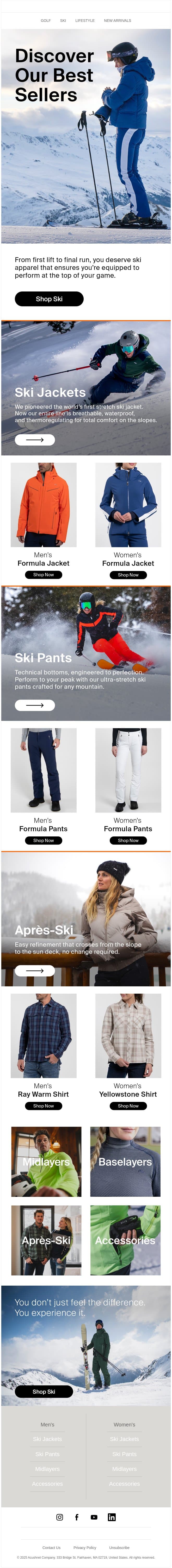Our Best Sellers email from Kjus screenshot