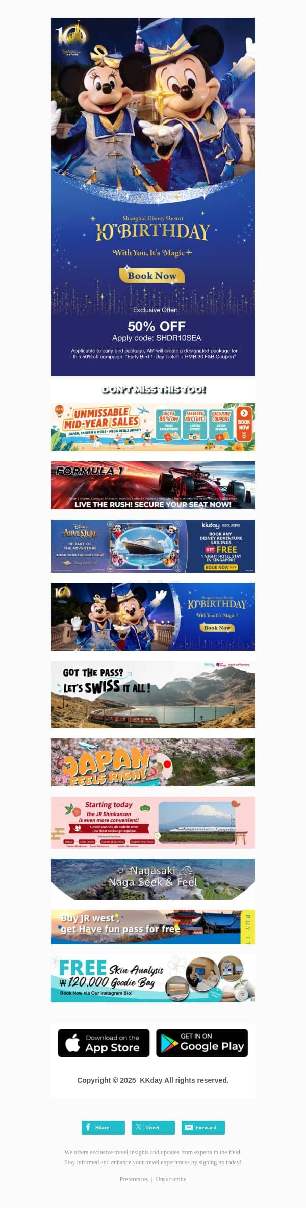 🔥 GET 50% OFF for Shanghai Disney Resort Now! 😱 email from Kkday screenshot