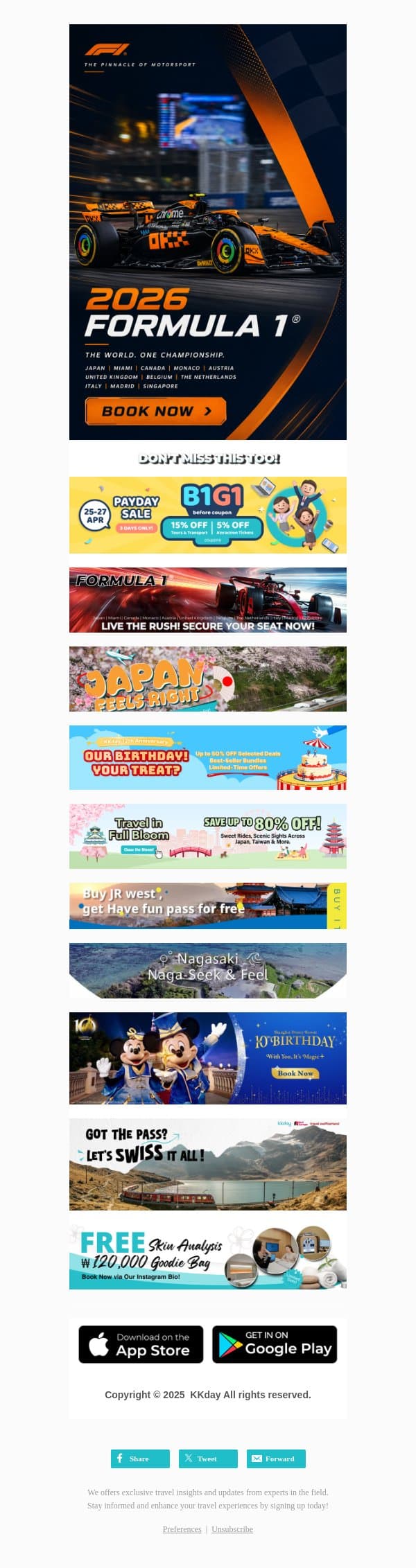 🥳 Grab Ultimate F1 Experience with 5% OFF! email from Kkday screenshot