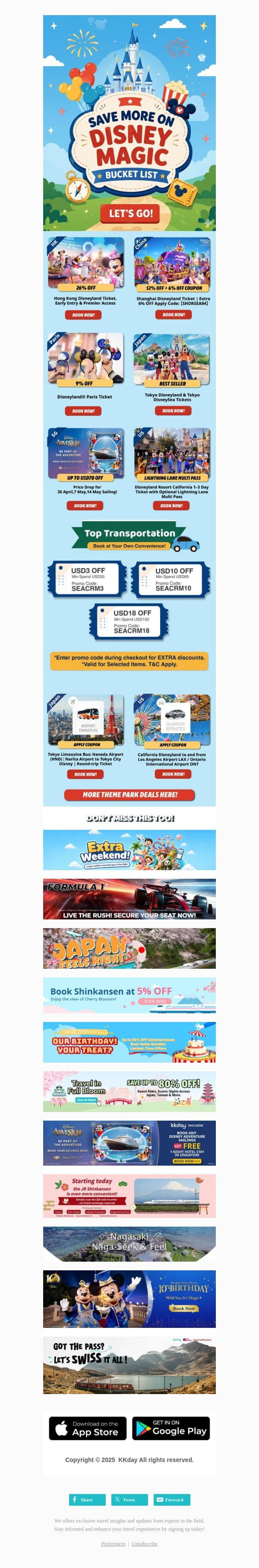 🥳 Save More in Your Disney Magic Bucket List! email from Kkday screenshot