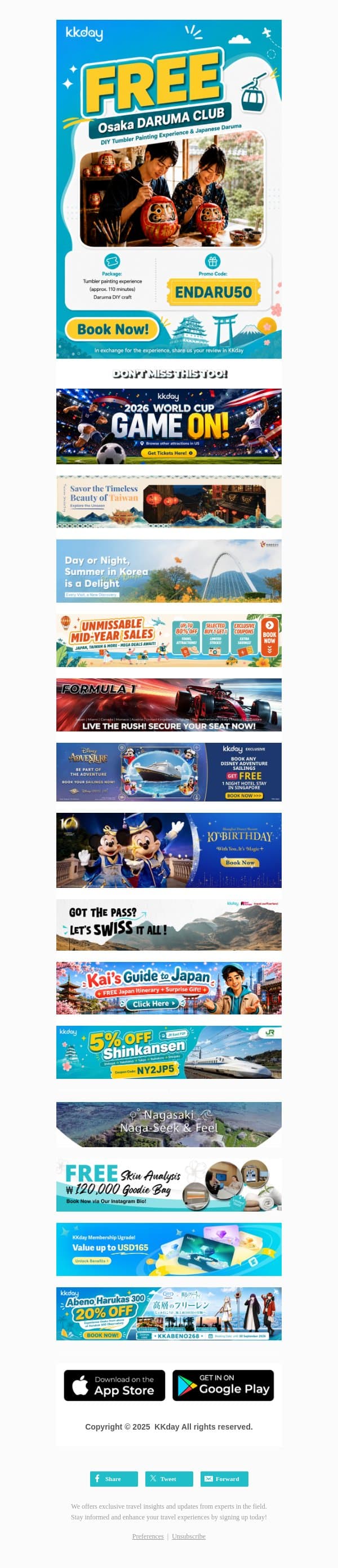 FREE Osaka Daruma Painting Tickets 🔥 email from Kkday screenshot