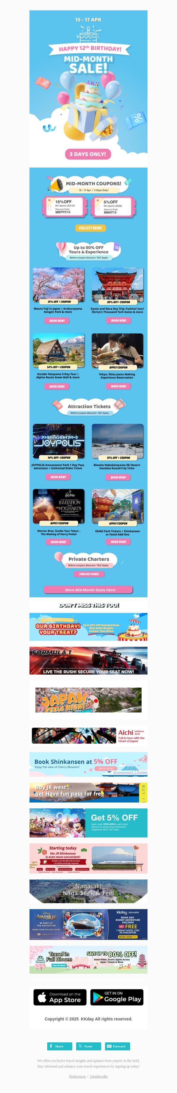 🔥 Mid-Month Sale! email from Kkday screenshot