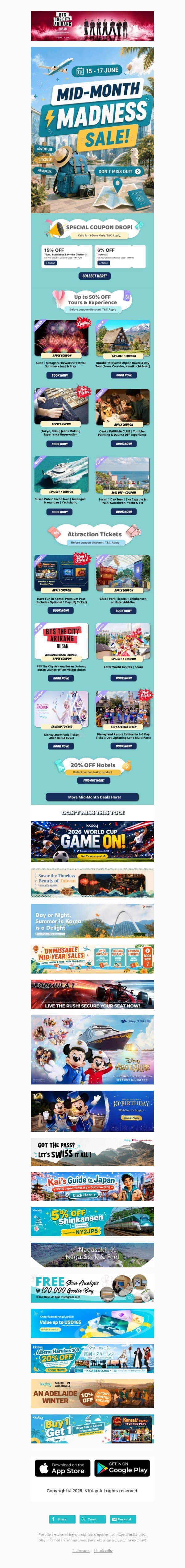 🔔 3-Days Sale! email from Kkday screenshot