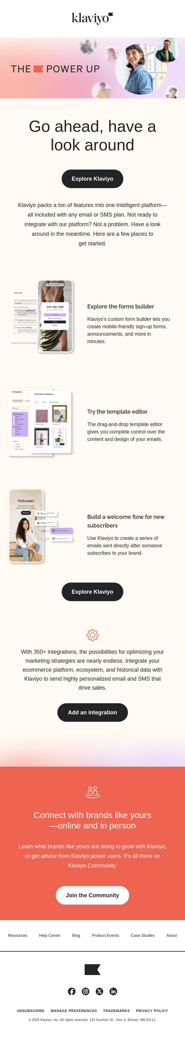 Take a look inside—your growth tools are waiting email from Klaviyo screenshot