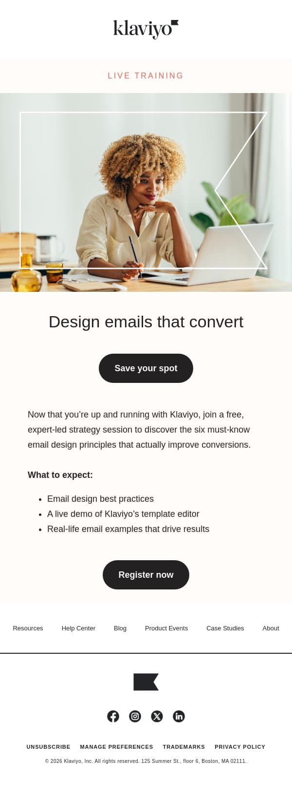 Make your emails the main character email from Klaviyo screenshot