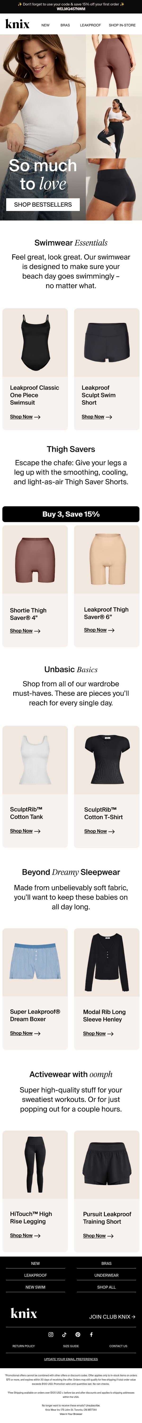 Meet the best of the best 🥇 email from Knix screenshot