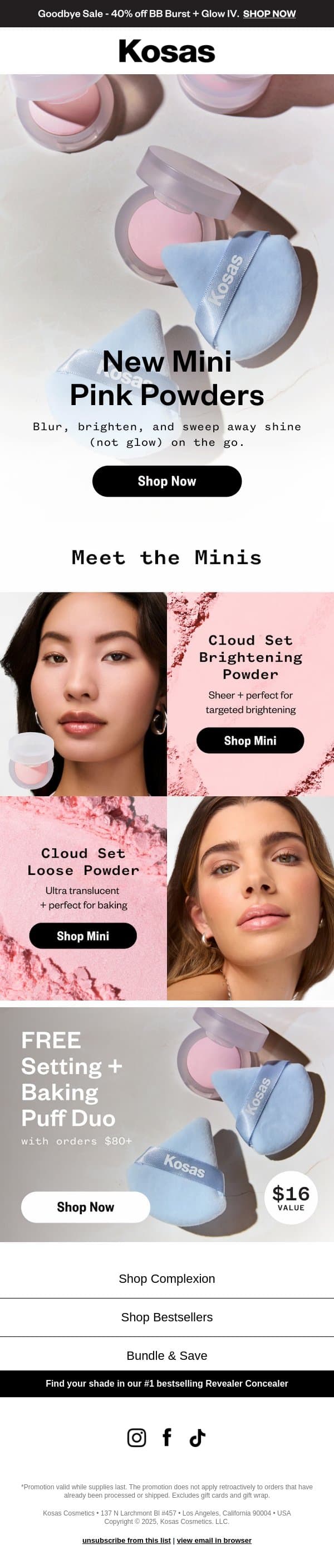 Candy you can take anywhere email from Kosas screenshot