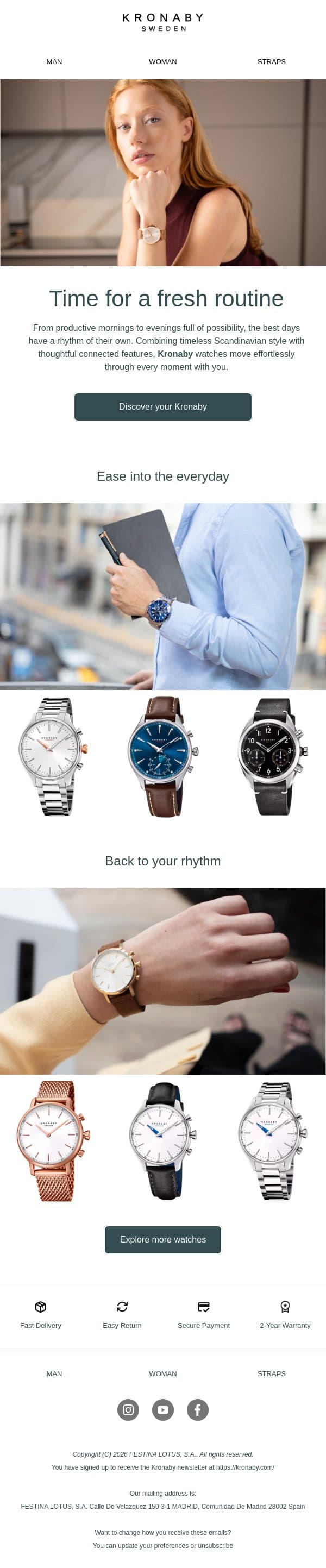 A stylish return to the everyday with Kronaby email from Kronaby screenshot