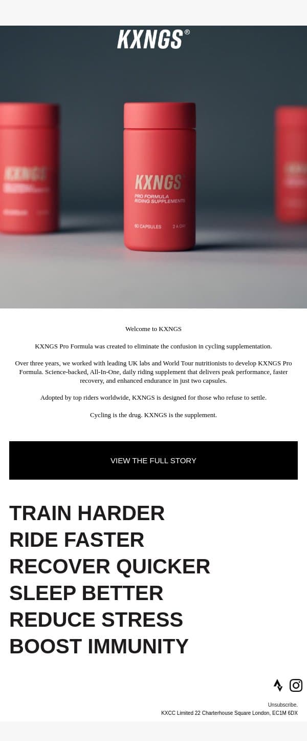 Your Fast-Track to Peak Performance email from KXNGS screenshot