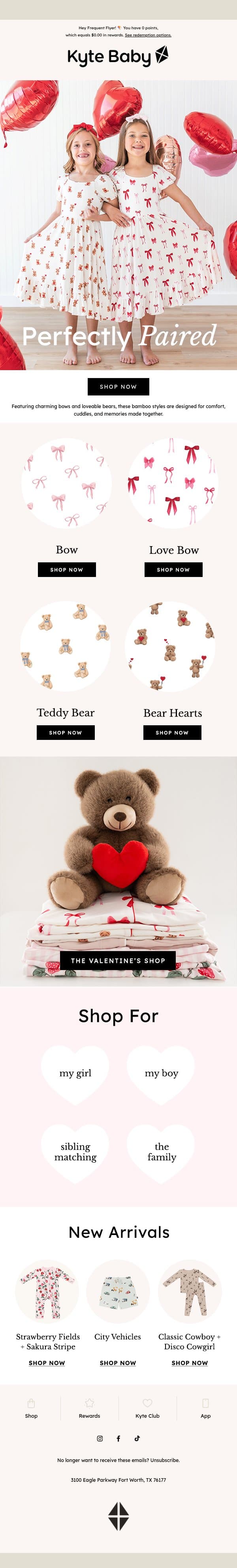 Crushing on these sweet prints 🎀 🧸 email from Kyte screenshot