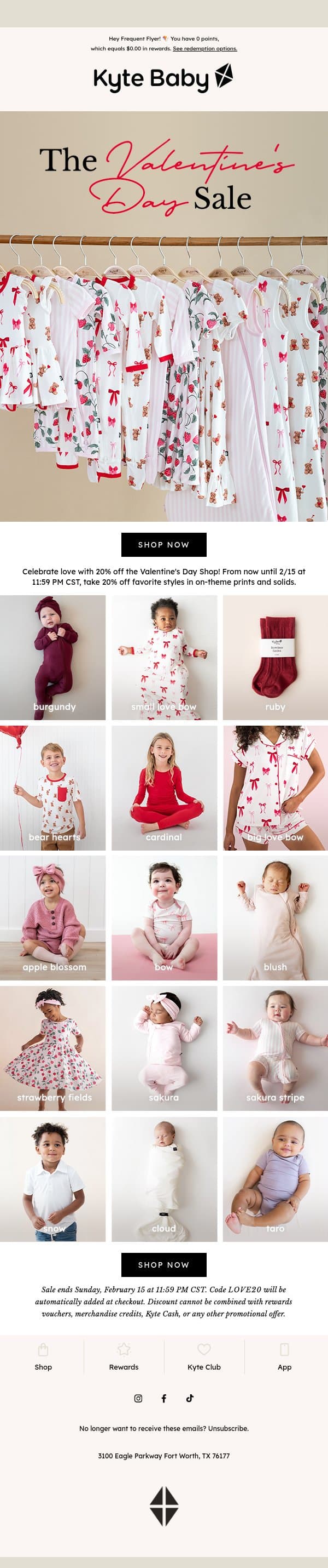 🚨 Valentine's Flash Sale email from Kyte screenshot
