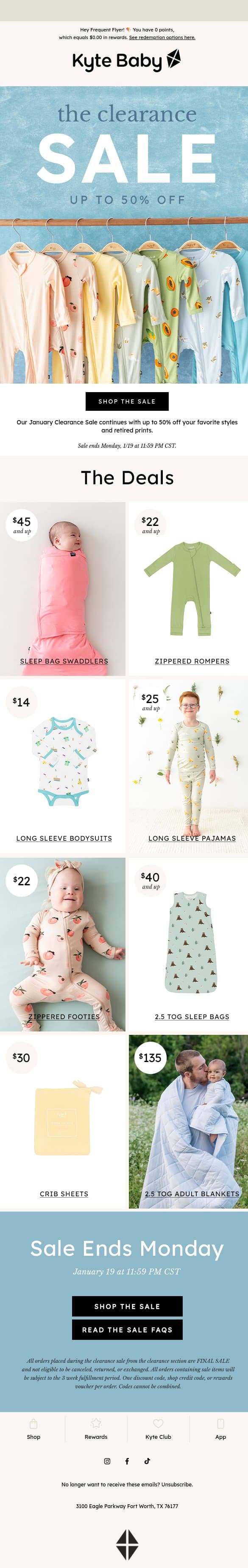 🛍️ Still On: Clearance Sale Deals You’ll Love 💖 email from Kyte screenshot