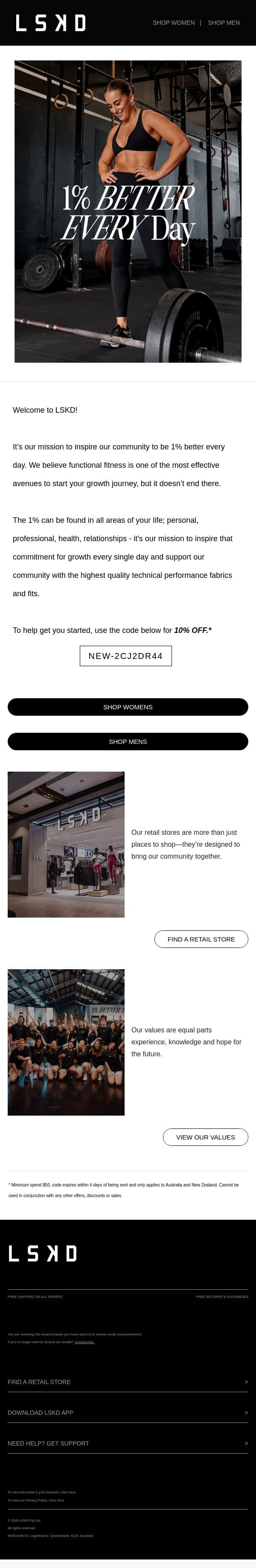 Welcome to LSKD 🙌 email from L SKD screenshot