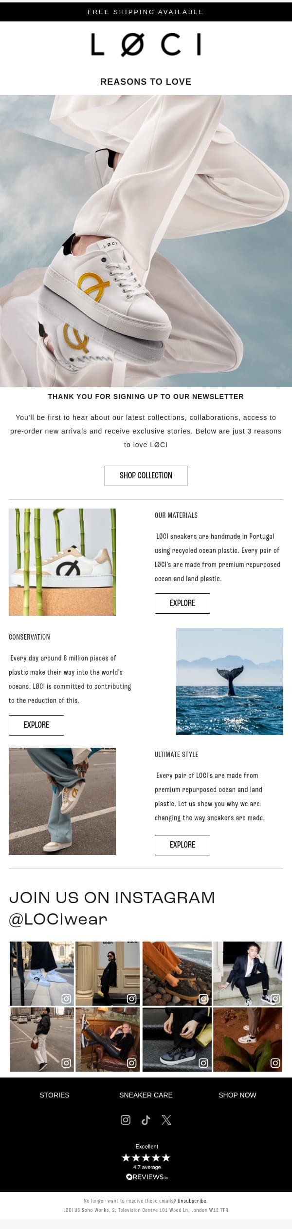 Reasons to Love LØCI email from LØCI screenshot