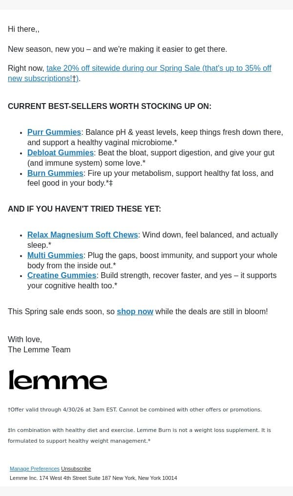 Best sellers, meet better savings 💰 email from Lemme screenshot