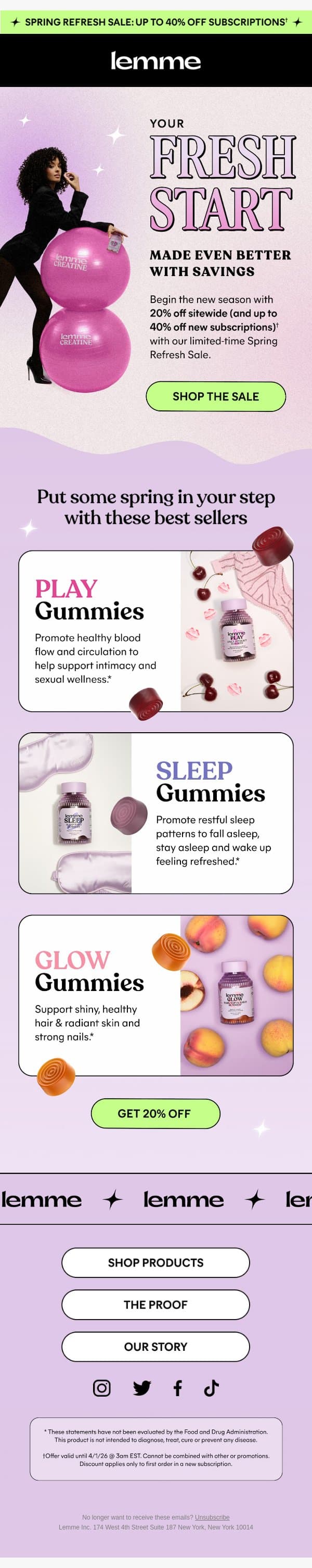 Spring into sitewide savings 🌸 email from Lemme screenshot