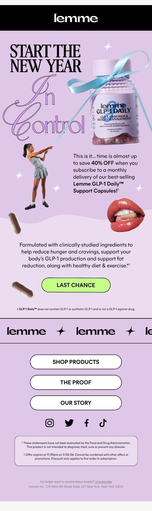 Last Call: 40% off this best-seller ends soon... email from Lemme screenshot