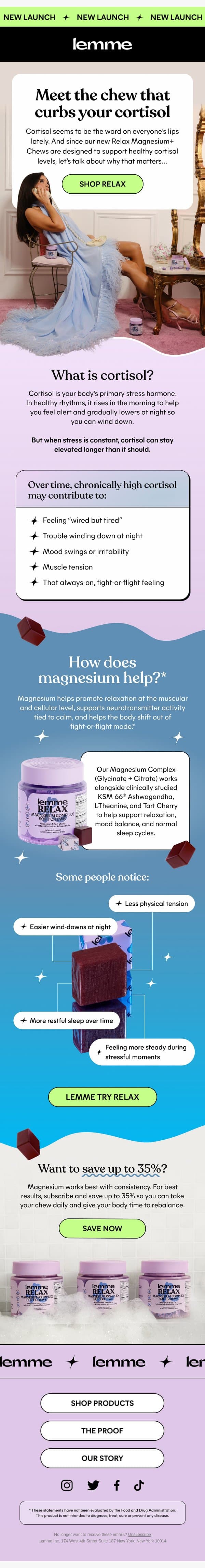 Looking for cortisol control? email from Lemme screenshot
