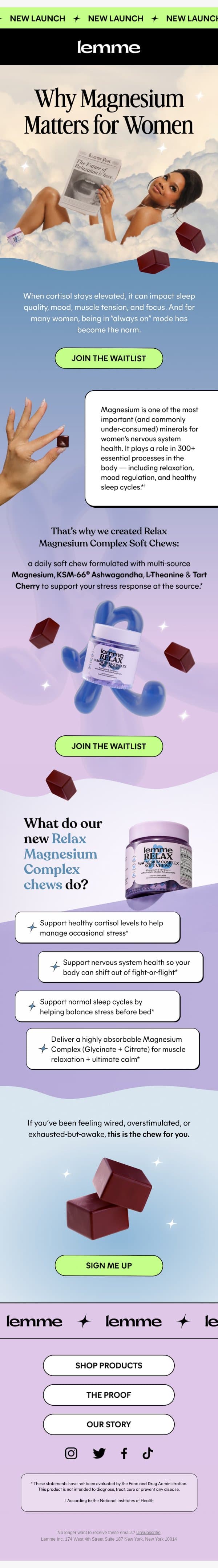 A new way to unwind is almost here 🛌 email from Lemme screenshot