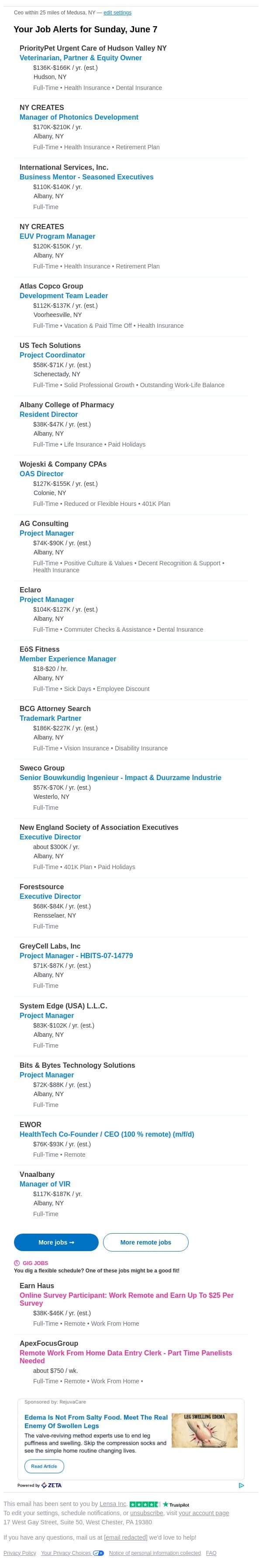Adam, don't miss these new ceo jobs email from Lensa screenshot