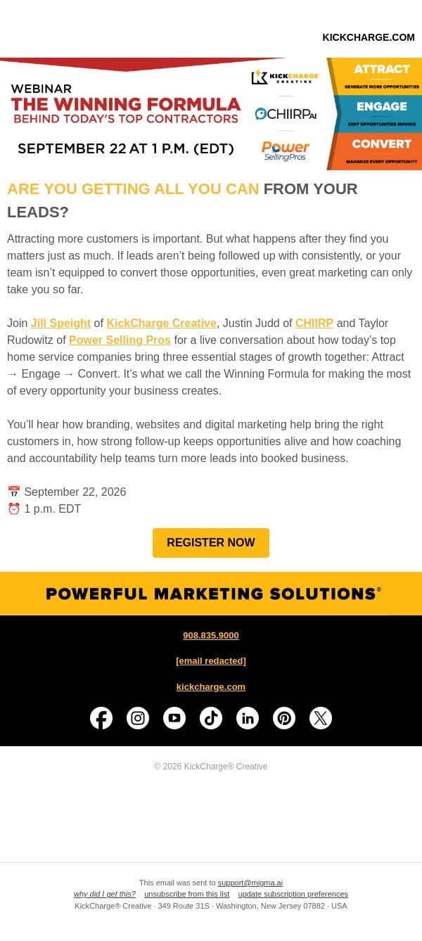 Is One Part of Your Growth Strategy Falling Short? email from Levergy screenshot
