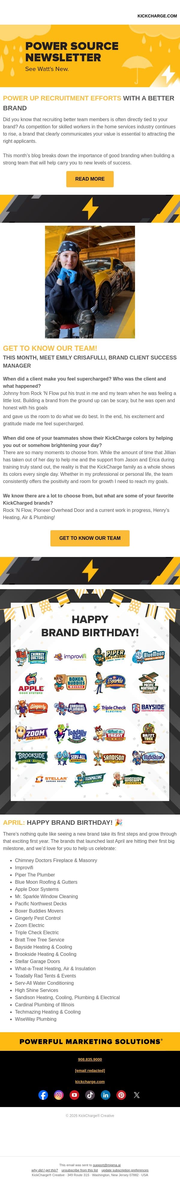 April Milestones & Highlights! ⚡️🎊 email from Levergy screenshot
