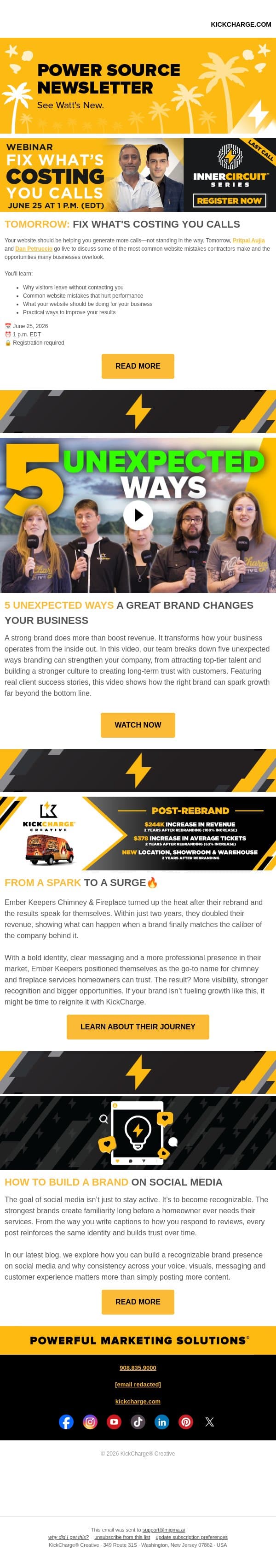 TOMORROW: Fix What’s Costing You Calls email from Levergy screenshot