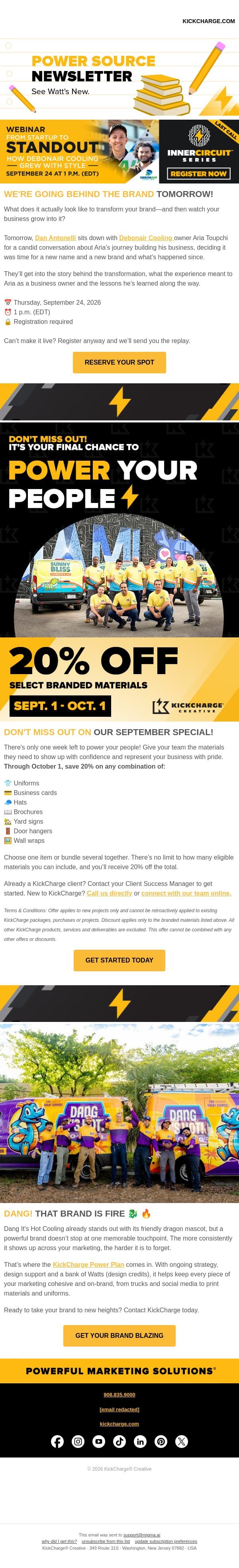 TOMORROW: Go Behind the Brand With Debonair Cooling email from Levergy screenshot