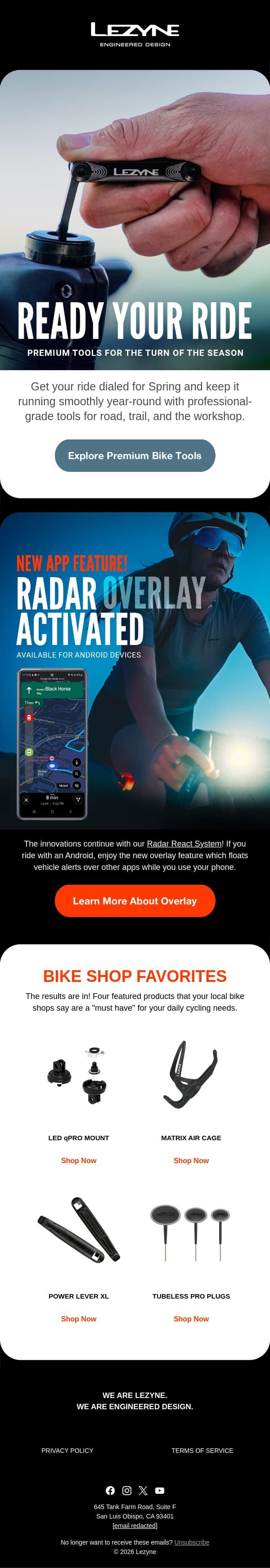 Stay Ready All Season Long 🚴 email from Lezyne screenshot