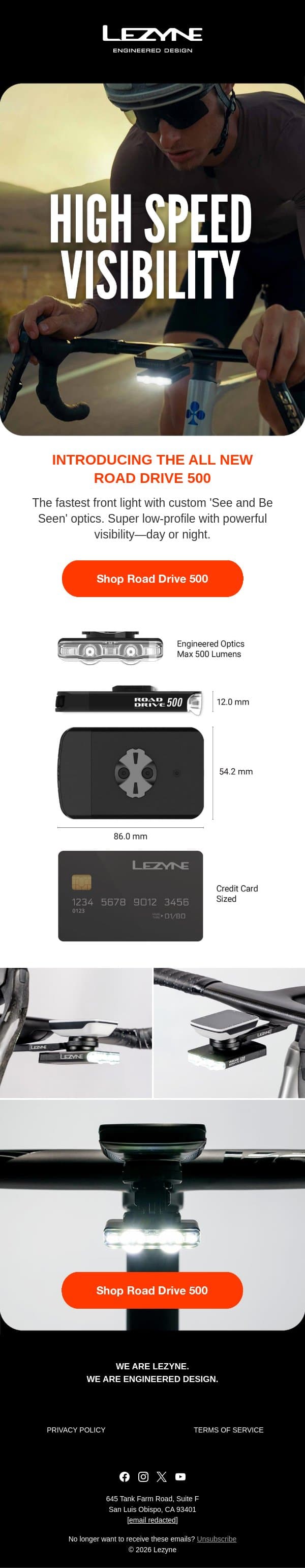⚡ Meet the all-new Road Drive 500 email from Lezyne screenshot