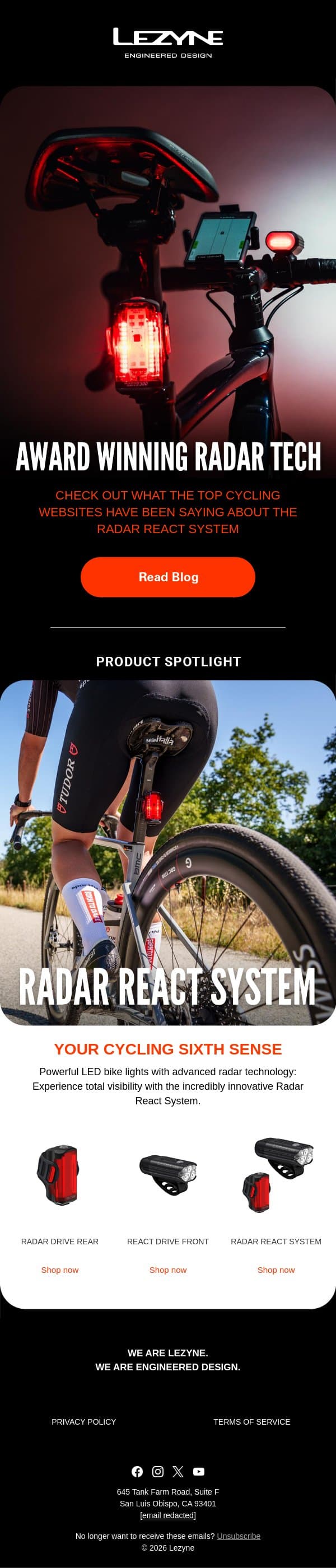 📡 The Radar System Riders Are Talking About 🏆🚨 email from Lezyne screenshot