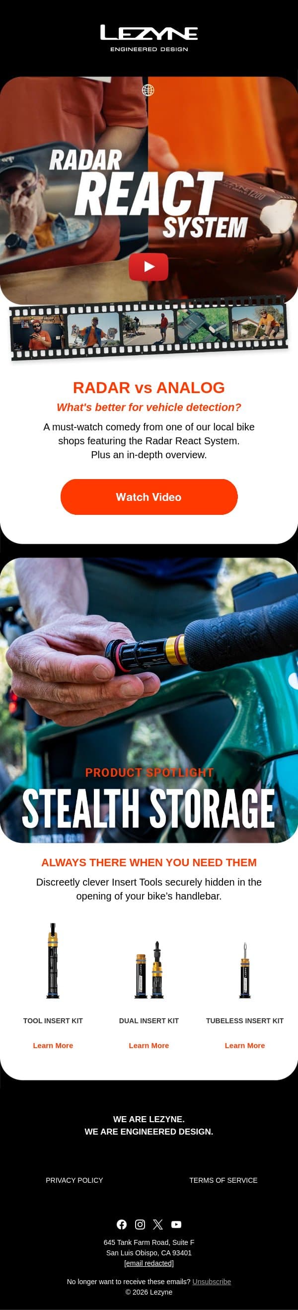 Why Riders Are Switching to the Radar React System (Comedy Alert 😂) email from Lezyne screenshot