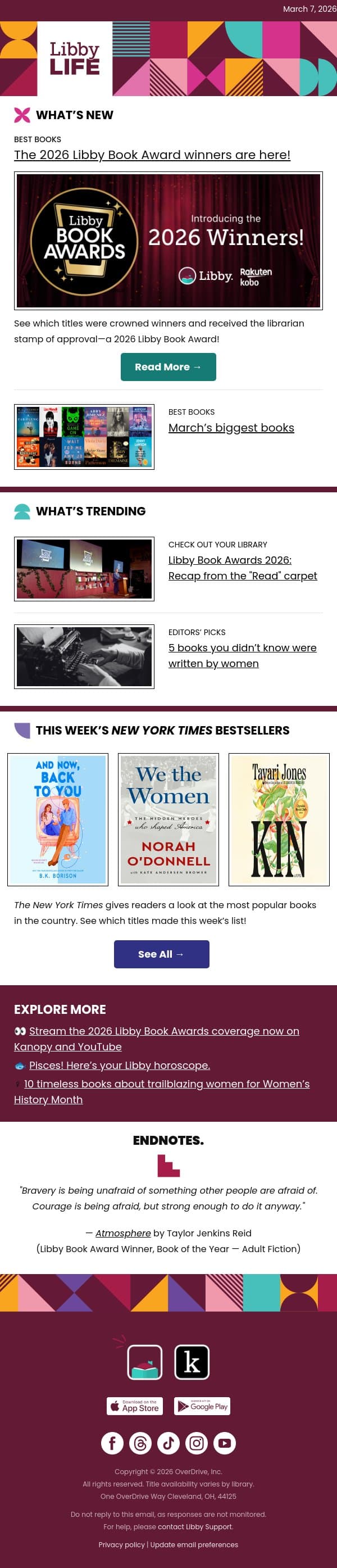 🏆 And the Libby Book Award goes to… email from Libby screenshot