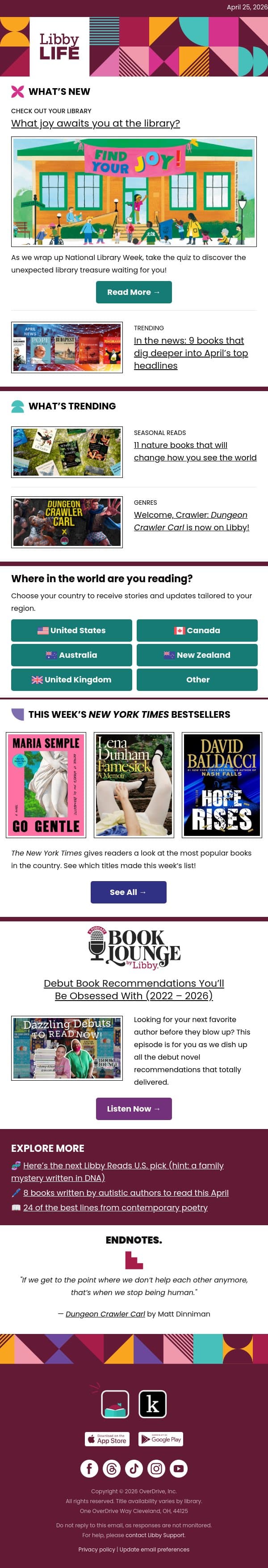 What hidden treasure is waiting at your library? 🔍 email from Libby screenshot