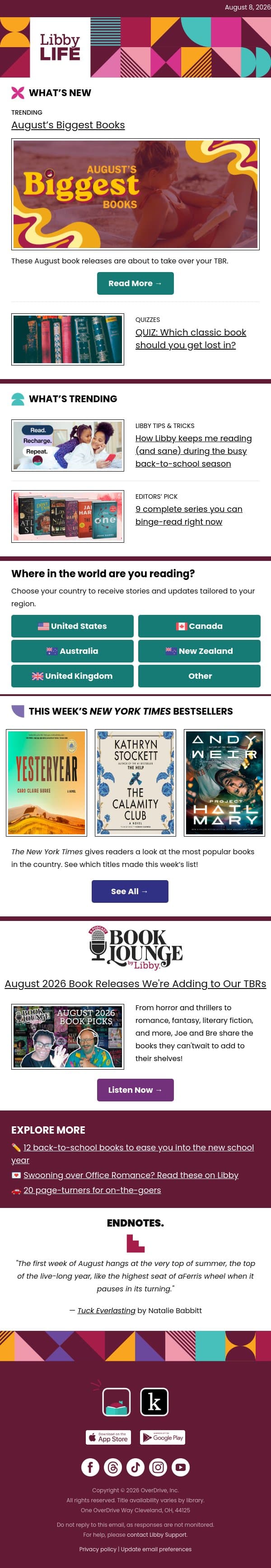 What should you read next? We've got ideas 📖 email from Libby screenshot