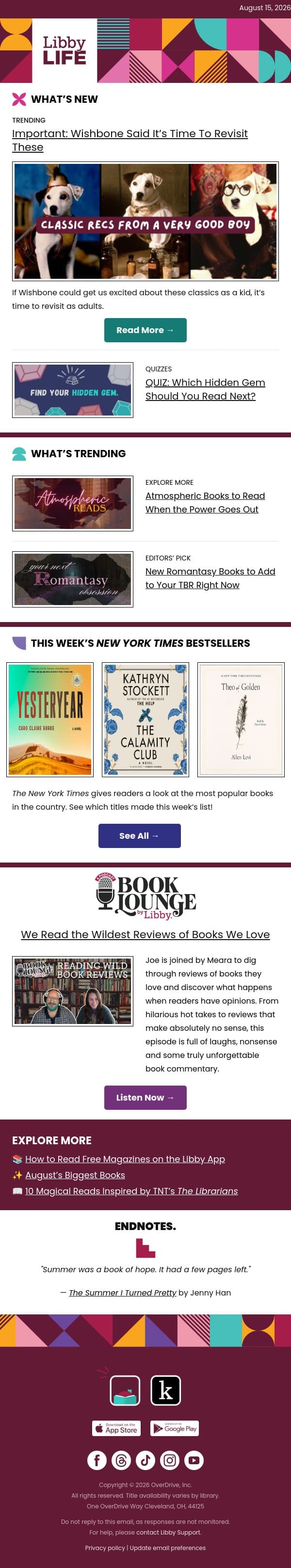 Worth a Scroll: The Latest from Libby Life 📖 email from Libby screenshot