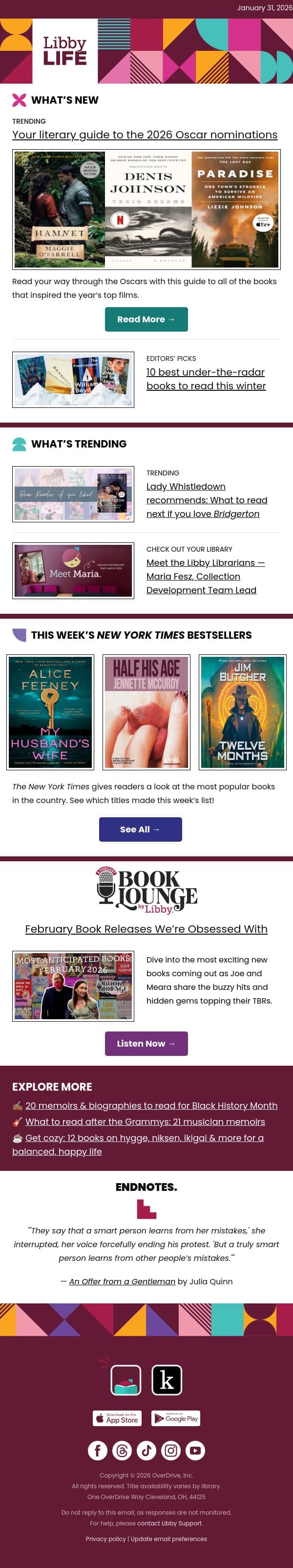 Book-to-screen adaptations you’ll want to read next email from Libby screenshot