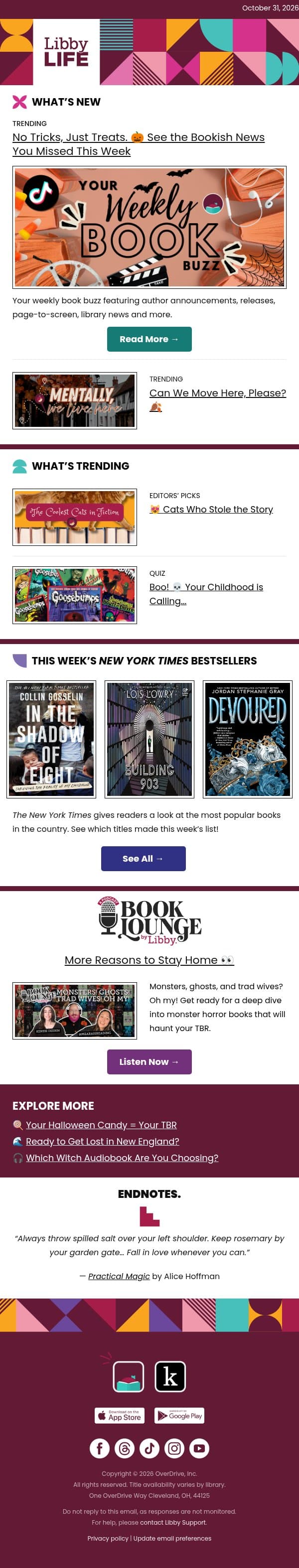 Boo! 👻 You Have Some Reading to Do email from Libby screenshot