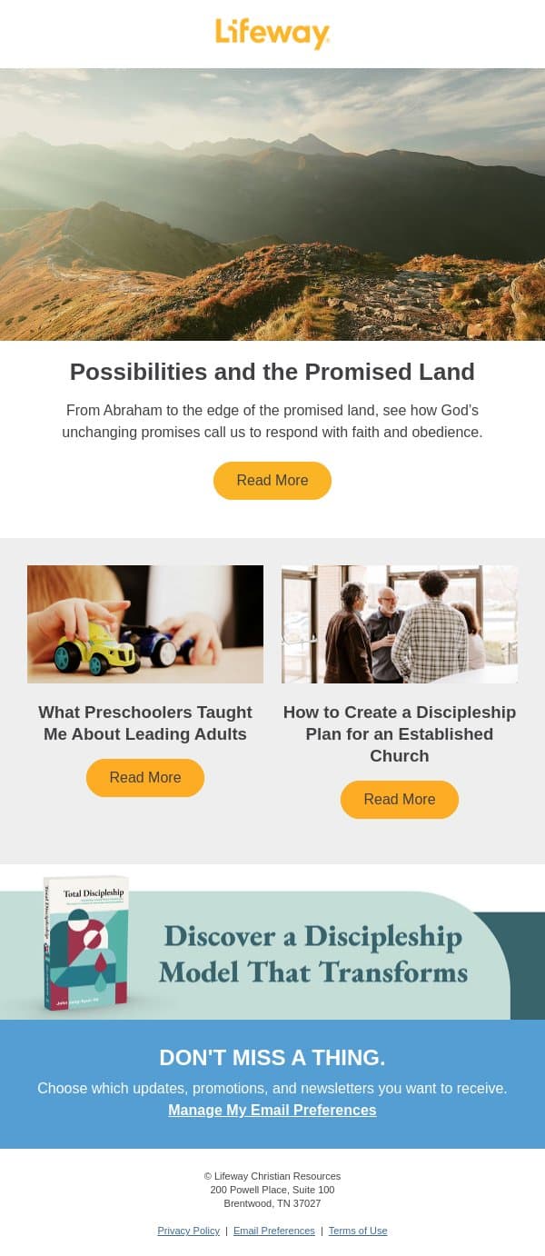 Remember God's unchanging promises email from Lifeway screenshot