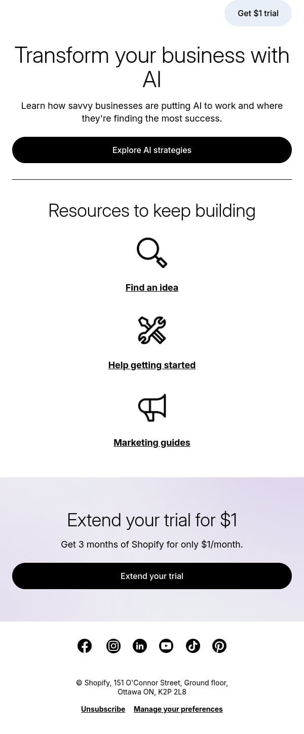 What if AI was already working on your store? email from LinkPop screenshot
