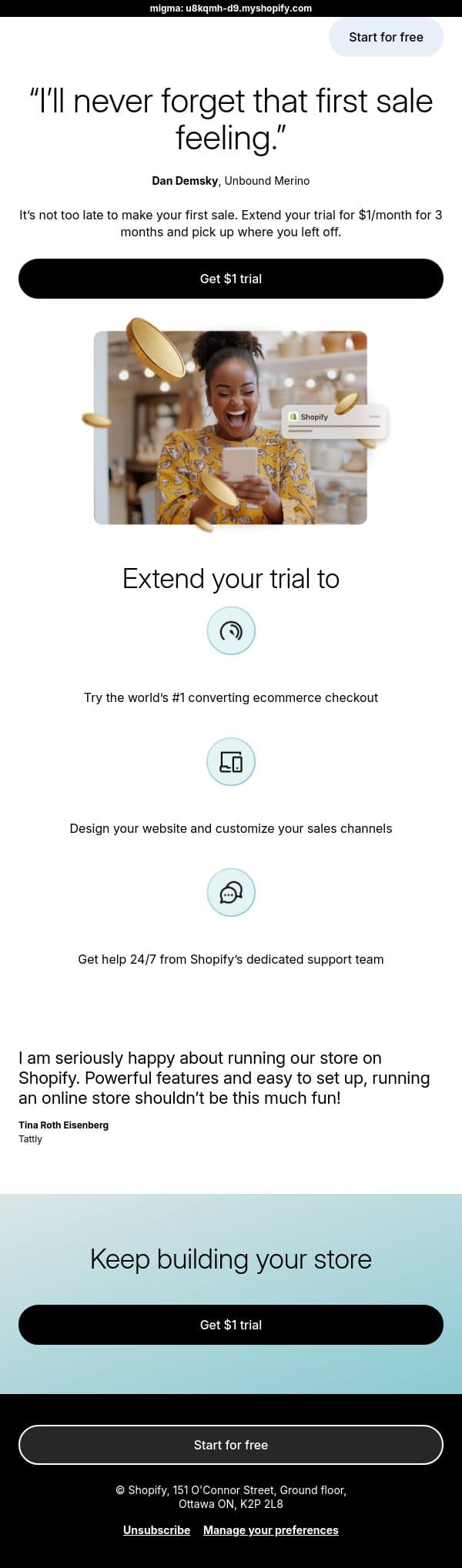 Your first sale is waiting email from LinkPop screenshot