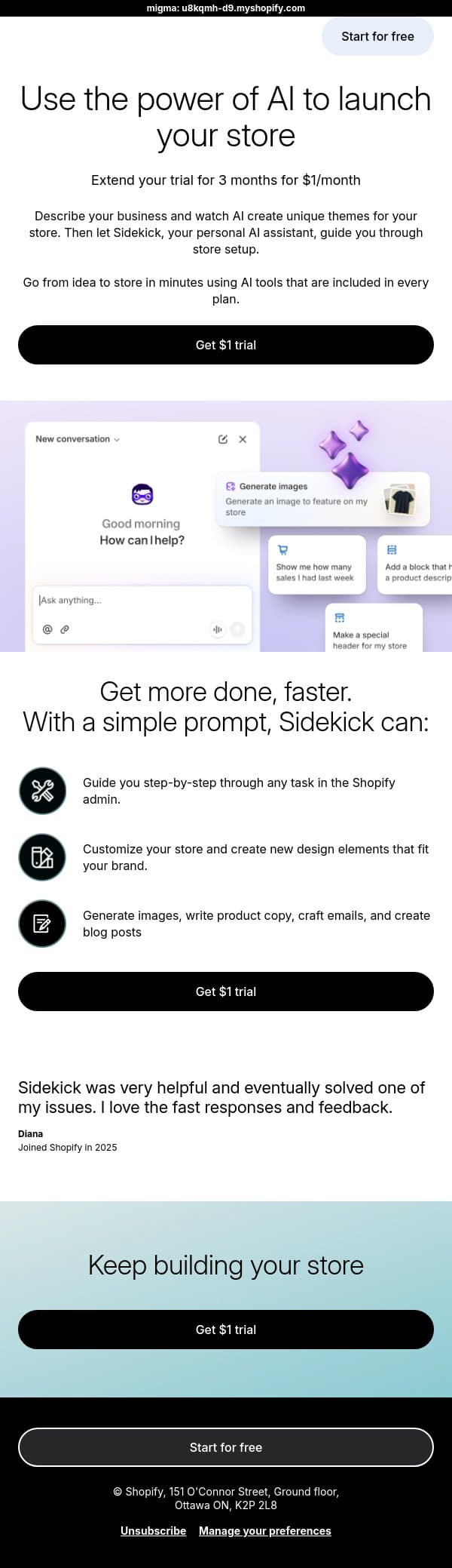 Use AI to make your first sale email from LinkPop screenshot