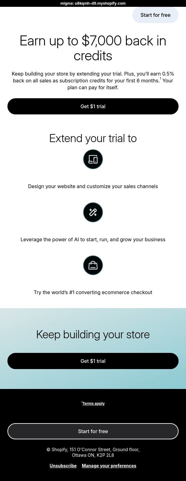 Keep building and earn 0.5% back on sales email from LinkPop screenshot