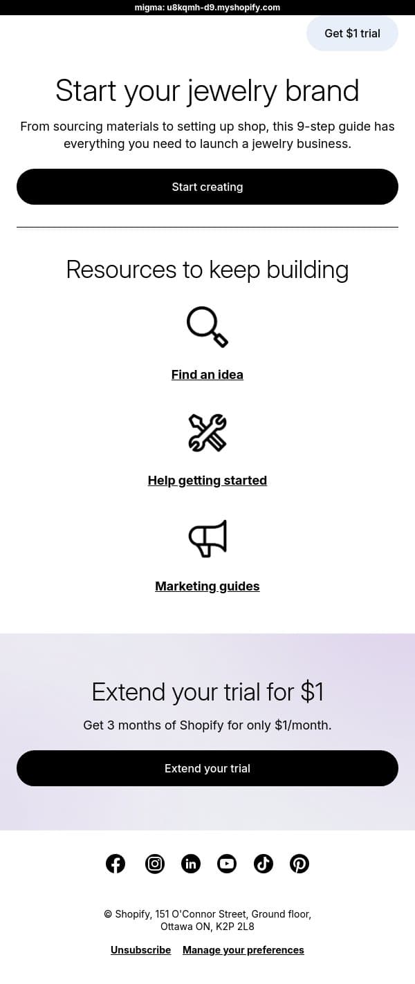 💎 9 steps to start a jewelry brand email from LinkPop screenshot