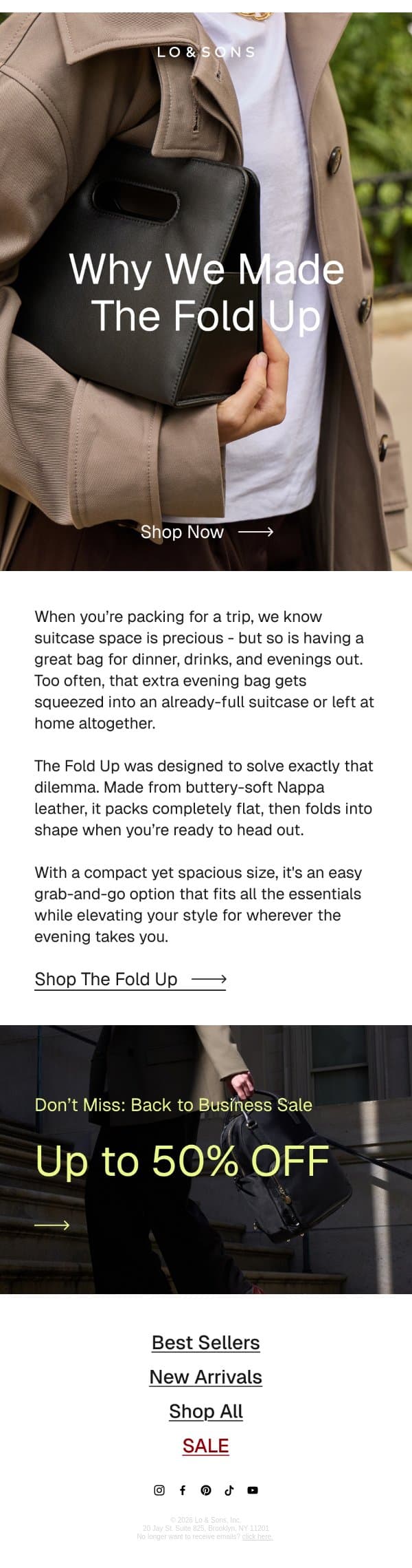 The Idea Behind The Fold Up💡 email from Lo & Sons screenshot