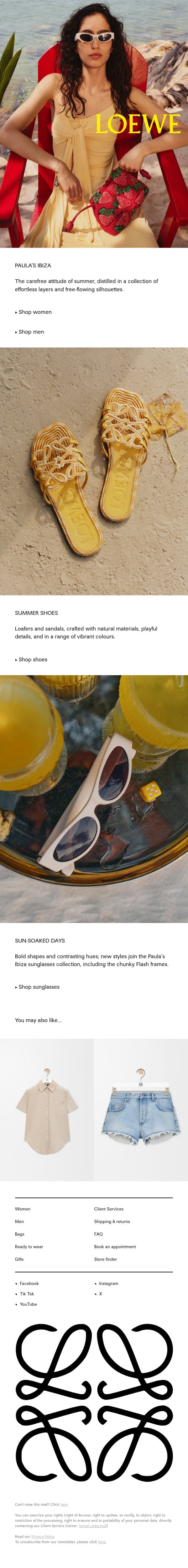 Endless summer email from Loewe screenshot